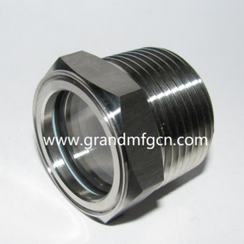 SS316 pipe fitting sea water liquid flow sight glass