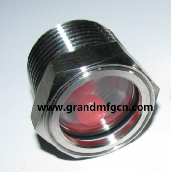 SS316 liquid flow viewport sight glass indicator with floating ball