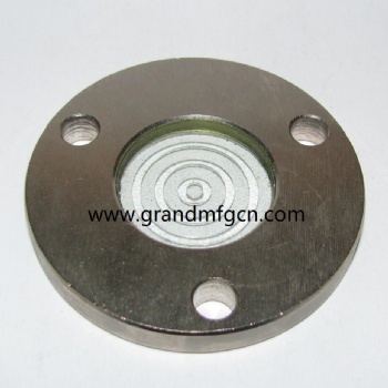 Liquid level indicator flange fused oil sight glass plug