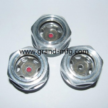 Metric thread aluminum liquid level sight glass for surge tanks