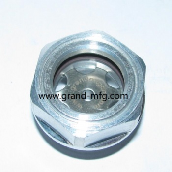 Metric thread aluminum liquid level sight glass for surge tanks