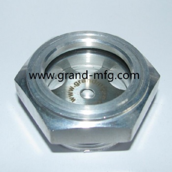 Aluminum plate-fin heat exchanger cooling liquid level sight glass