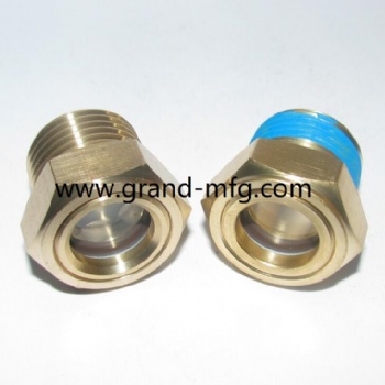 Brass oil level sight glass plugs for air compressor