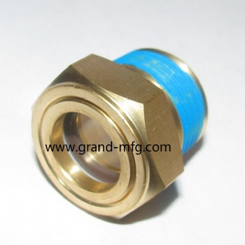 Brass sight glass tube gauge for oil level viewport