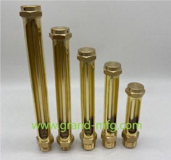 Brass Elbow tubular oil level indicator gauge with separate screw in fitting