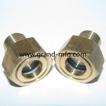 Brass oil sight glass plugs for Speed reducers