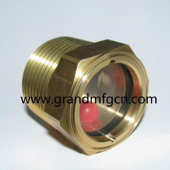 Power Transmission transformer Brass liquid level guage NPT1-11.5 Pith sight glass viewports plugs red float ball