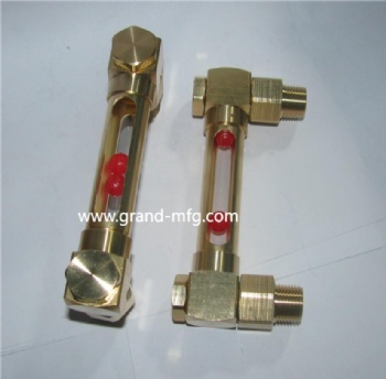 Brass Elbow tubular oil level indicator gauge with separate screw in fitting