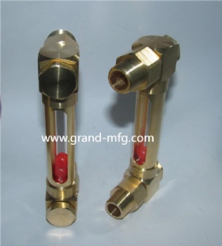 Brass Elbow tubular oil level indicator gauge with separate screw in fitting