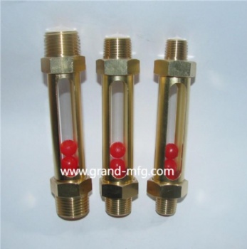 Brass Elbow tubular oil level indicator gauge with separate screw in fitting