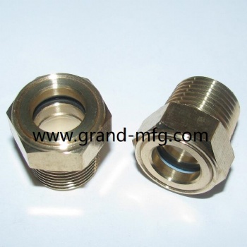 NPT 1/4 inch brass oil sight glass window plug bull eyes