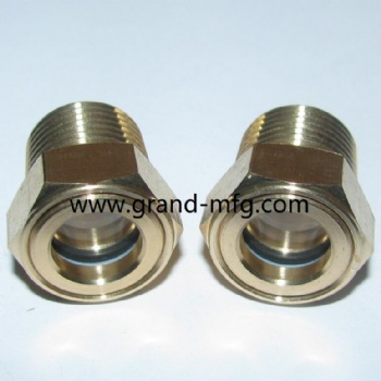 NPT 1/4 inch brass oil sight glass window plug bull eyes