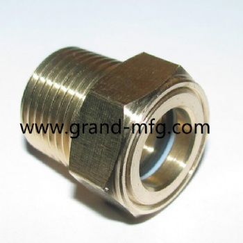 NPT 1/4 inch brass oil sight glass window plug bull eyes