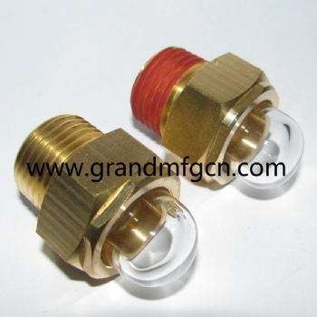 NPT 1/4 inch Domed brass oil sight glass window plug bull eyes