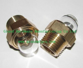 NPT 1/4 inch Domed brass oil sight glass window plug bull eyes