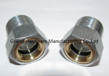 NPT 3/8 inch plated Steel oil sight glass window plug viewports