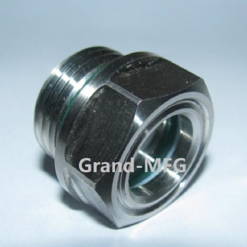 Oil level sight glass stainless steel with safety glass