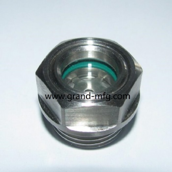 Oil level sight glass stainless steel with safety glass
