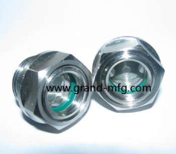 Oil level sight glass stainless steel with safety glass