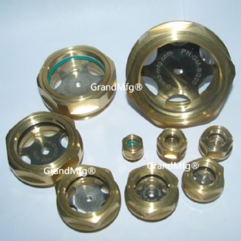 brass Oil level sight glass with safety glass