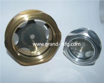 brass Oil level sight glass with safety glass