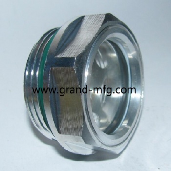 液压油箱铝油标油窗油视镜圆形六角旋入式油标